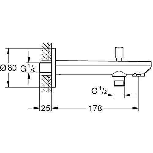 grohe eurosmart cosmopolitan hamami muslugu 13390000 3431 ankastre cikis ucu gagasi grohe eurosmart 1029661 28 B