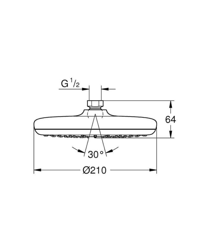 Grohe Tempesta 210 Tepe Duşu Tek Akışlı, 21 cm - 26410000 - Tepe Duşları - 1