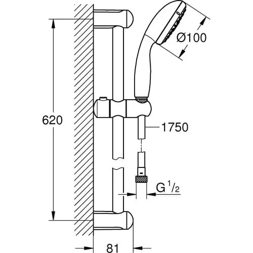 grohe tempesta dus seti 3 fonksiyonlu el duslu krom 27644001