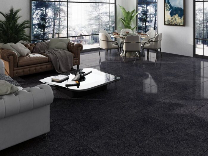 QUA Granit Seramik 60x120x0,7 Sg Noir Terrazzo 1. Sınıf