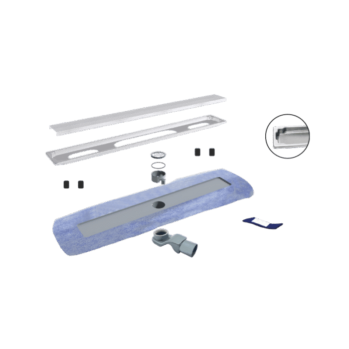 Borden Arya 60 cm Satin Düz Desenli İzolasyon Bantlı Duş Kanalı - ARYA.60.STN - Duş Kanalı ve Yer Sifonu - 1