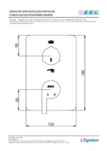 ECA Icon Ankastre Banyo Bataryası Sıva Üstü 2 Yollu - 102167231H-Kde - 102167231H-KDE - Ankastre Banyo Bataryası - 1