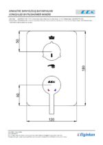 ECA Mina Ankastre Banyo Bataryası Sıva Üstü 2 Yollu - 102167234H-Kde - 102167234H-KDE - Ankastre Banyo Bataryası - 1