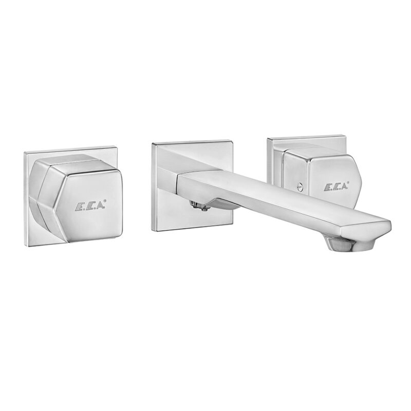 ECA Royal Ankastre Lavabo Bataryası 3 Delikli Duvardan Duz Çıkış Uçlu - 102106666 - 102106666 - Ankastre Lavabo Bataryası, Üç Delikli Lavabo Bataryası