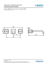 ECA Royal Ankastre Lavabo Bataryası 3 Delikli Duvardan L Çıkış Uçlu - 102106667 - 102106667 - Ankastre Lavabo Bataryası - 1