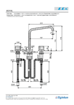 ECA Royal Ankastre Lavabo Bataryası 3 Delikli Tezgah Üstu Mat Siyah - 102105666C1