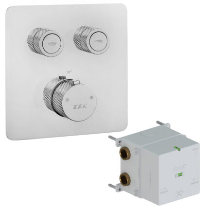 ECA Termostatik Ankastre Banyo Duş Bataryası Sıva Üstü -Sıva Altı 2 Yol - 102101402