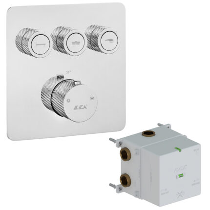 ECA Termostatik Ankastre Banyo Duş Bataryası Sıva Üstü -Sıva Altı 3 Yol - 102101403