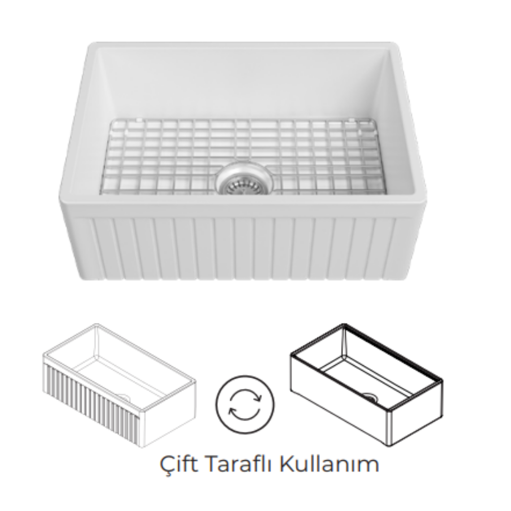 Isvea Ledro Mutfak Eviyesi 69 cm Isvea Ledro Mutfak Eviyesi 69 cm - 10FS80069 - Seramik Mutfak Eviyeleri