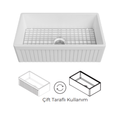 Isvea Ledro Mutfak Eviyesi 84 Cm - 10FS80084 - Seramik Mutfak Eviyeleri