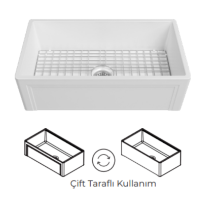 Isvea Lugano Mutfak Eviyesi 69 Cm - 10FS79069 - Seramik Mutfak Eviyeleri
