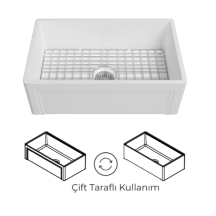 Isvea Lugano Mutfak Eviyesi 76 Cm - 10FS79076 - Seramik Mutfak Eviyeleri