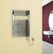 Radiva Barbados Elektrikli Havlupan 300 Watt 500x800 Krom (Musa Termostat) - 1BAR05000800K1PE3030 - Elektrikli Havlupan