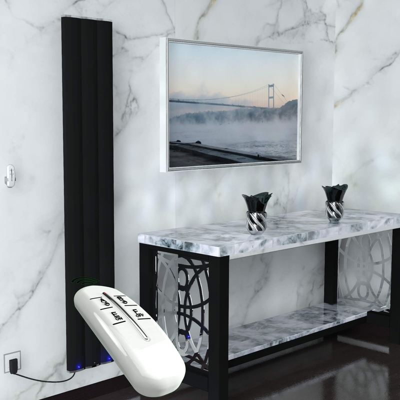 Radiva Elektrikli Alüminyum Radyatör 600 Watt 1800x300 Mat Siyah Uzaktan Kumandalı Radiva Elektrikli Alüminyum Radyatör 600 Watt 1800x300 Mat Siyah Uzaktan Kumandalı