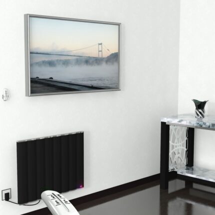 Radiva Elektrikli Alüminyum Radyatör 800 Watt 600x800 Mat Siyah Uzaktan Kumandalı