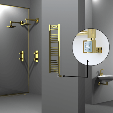 Radiva Haiti Elektrikli Havlupan 300x1100 Düz Altın Parlak (KTX3 Termostat) 200 Watt - 1HAI03001100DK2PE7020 - Elektrikli Havlupan