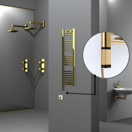 Radiva Haiti Elektrikli Havlupan 300x1100 Düz Altın Parlak (OneD On/Off ) Sol 200 Watt