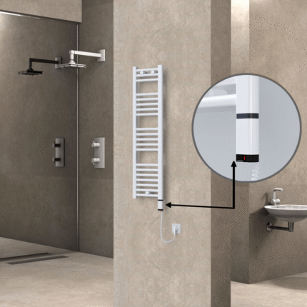 Radiva Haiti Elektrikli Havlupan 300x1100 Düz Beyaz Parlak (OneD On/Off ) Sağ 300 Watt