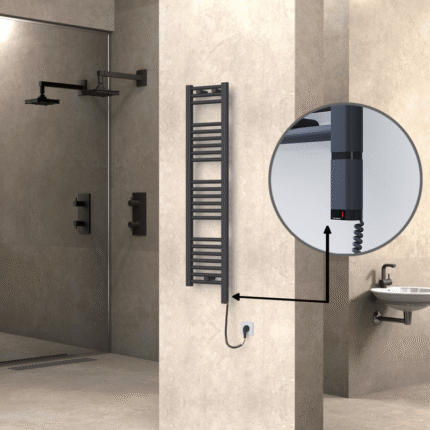 Radiva Haiti Elektrikli Havlupan 300x1200 Düz Antrasit Texture (OneD On/Off ) Sağ 300 Watt