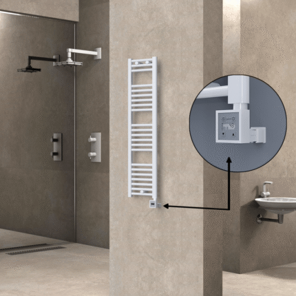 Radiva Haiti Elektrikli Havlupan 300x1200 Düz Beyaz Parlak (KTX3 Termostat) 300 Watt