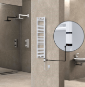 Radiva Haiti Elektrikli Havlupan 300x1200 Düz Beyaz Parlak (OneD On/Off ) Sağ 300 Watt