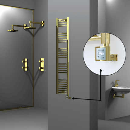 Radiva Haiti Elektrikli Havlupan 300x1500 Düz Altın Parlak (KTX3 Termostat) 300 Watt - 1HAI03001500DK2PE7030 - Elektrikli Havlupan