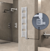 Radiva Haiti Elektrikli Havlupan 300x1500 Düz Beyaz Parlak (KTX3 Termostat) 600 Watt