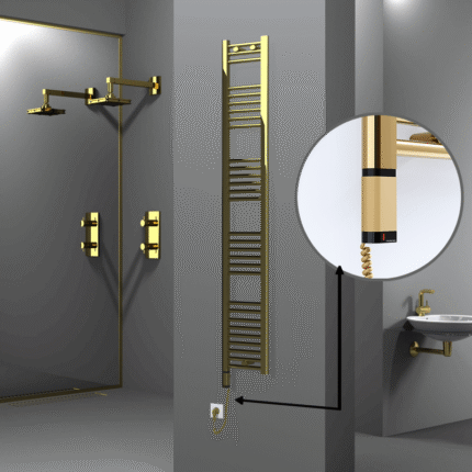 Radiva Haiti Elektrikli Havlupan 300x1800 Düz Altın Parlak (OneD On/Off ) Sol 300 Watt