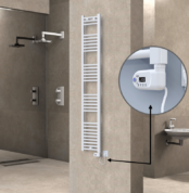 Radiva Haiti Elektrikli Havlupan 300x1800 Düz Beyaz Parlak (Thesis Termostat) 600 Watt - 1HAI03001800DB1PE2060 - Elektrikli Havlupan