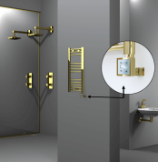 Radiva Haiti Elektrikli Havlupan 300x700 Düz Altın Parlak (KTX3 Termostat) 200 Watt