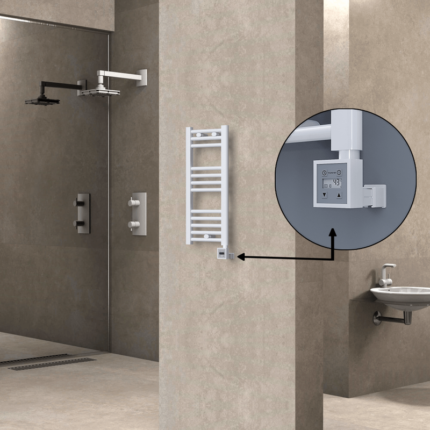 Radiva Haiti Elektrikli Havlupan 300x700 Düz Beyaz Parlak (KTX3 Termostat) 200 Watt - 1HAI03000700DB1PE7020 - Elektrikli Havlupan