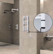 Radiva Haiti Elektrikli Havlupan 300x700 Düz Beyaz Parlak (OneD On/Off ) Sağ 200 Watt - 1HAI03000700DB1PE8020 - Elektrikli Havlupan