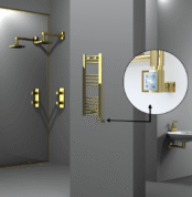 Radiva Haiti Elektrikli Havlupan 300x800 Düz Altın Parlak (KTX3 Termostat) 200 Watt