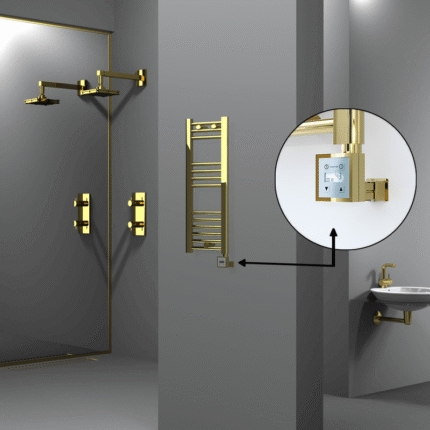 Radiva Haiti Elektrikli Havlupan 300x800 Düz Altın Parlak (KTX3 Termostat) 200 Watt