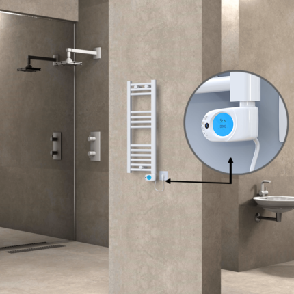 Radiva Haiti Elektrikli Havlupan 300x800 Düz Beyaz Parlak (Musa Termostat) 200 Watt - 1HAI03000800DB1PE3020 - Elektrikli Havlupan