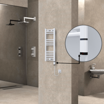 Radiva Haiti Elektrikli Havlupan 300x800 Düz Beyaz Parlak (OneD On/Off ) Sağ 200 Watt