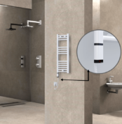 Radiva Haiti Elektrikli Havlupan 300x800 Düz Beyaz Parlak (OneD On/Off ) Sol 200 Watt - 1HAI03000800DB1PE9020 - Elektrikli Havlupan