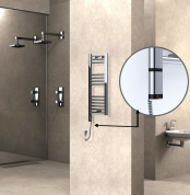 Radiva Haiti Elektrikli Havlupan 300x800 Düz Krom (OneD On/Off ) Sol 200 Watt - 1HAI03000800DK1PE9020 - Elektrikli Havlupan