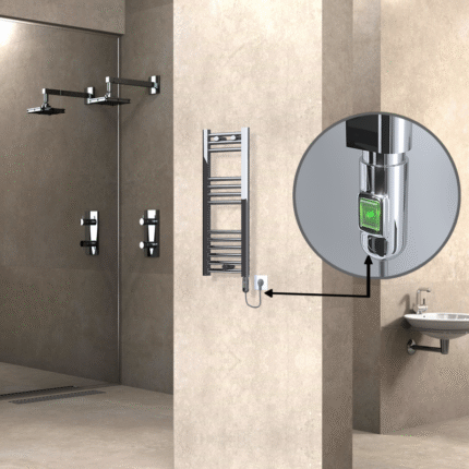 Radiva Haiti Elektrikli Havlupan 300x800 Düz Krom (On/Off Düğmeli) 200 Watt