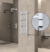 Radiva Haiti Elektrikli Havlupan 400x1100 Düz Beyaz Parlak (OneD On/Off ) Sağ 300 Watt