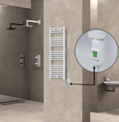 Radiva Haiti Elektrikli Havlupan 400x1100 Düz Beyaz Parlak (On/Off Düğmeli) 600 Watt - 1HAI04001100DB1PE1060 - Elektrikli Havlupan