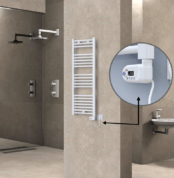 Radiva Haiti Elektrikli Havlupan 400x1100 Düz Beyaz Parlak (Thesis Termostat) 600 Watt - 1HAI04001100DB1PE2060 - Elektrikli Havlupan
