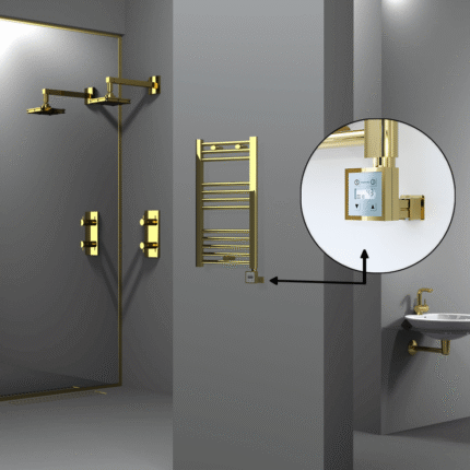 Radiva Haiti Elektrikli Havlupan 400x700 Düz Altın Parlak (KTX3 Termostat) 200 Watt