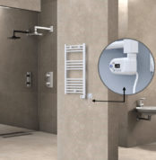 Radiva Haiti Elektrikli Havlupan 400x800 Düz Beyaz Parlak (Thesis Termostat) 300 Watt - 1HAI04000800DB1PE2030 - Elektrikli Havlupan