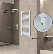 Radiva Haiti Elektrikli Havlupan 500x1200 Düz Beyaz Parlak (On/Off Düğmeli) 600 Watt - 1HAI05001200DB1PE1060 - Elektrikli Havlupan