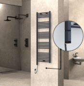 Radiva Haiti Elektrikli Havlupan 500x1500 Düz Antrasit Texture (OneD On/Off ) Sol 600 Watt