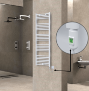 Radiva Haiti Elektrikli Havlupan 500x1500 Düz Beyaz Parlak (On/Off Düğmeli) 600 Watt - 1HAI05001500DB1PE1060 - Elektrikli Havlupan