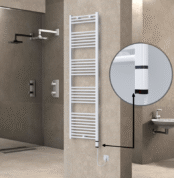 Radiva Haiti Elektrikli Havlupan 500x1800 Düz Beyaz Parlak (OneD On/Off ) Sağ 600 Watt