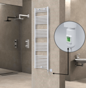 Radiva Haiti Elektrikli Havlupan 500x1800 Düz Beyaz Parlak (On/Off Düğmeli) 900 Watt - 1HAI05001800DB1PE1090 - Elektrikli Havlupan