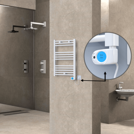 Radiva Haiti Elektrikli Havlupan 500x700 Düz Beyaz Parlak (Musa Termostat) 300 Watt